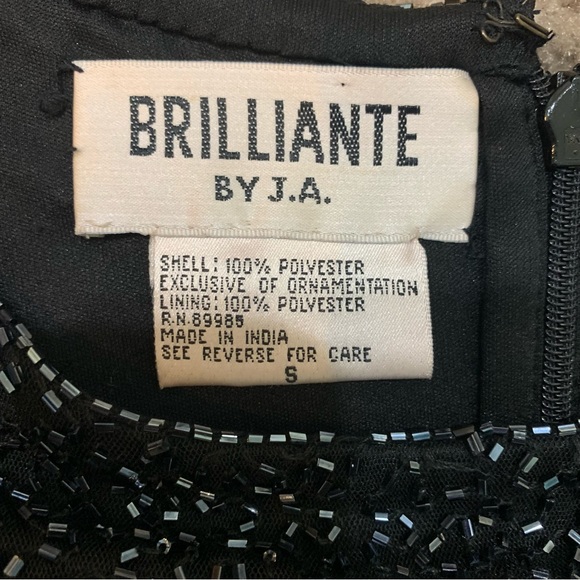 Vintage stunning Brilliante by JA SzSn black beaded full length gown - Picture 6 of 14